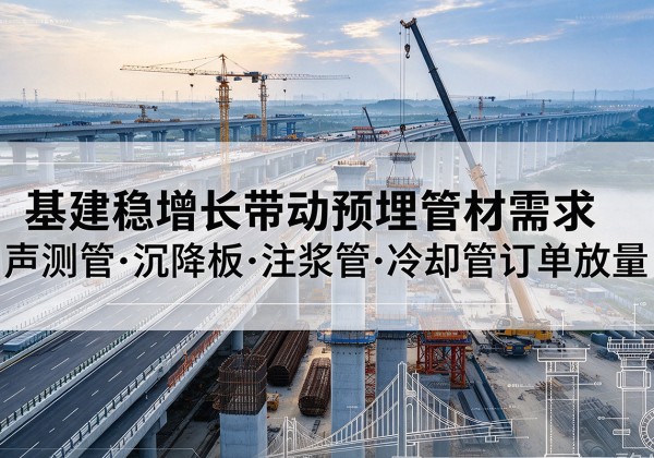 古田基建稳增长带动预埋监测管材需求，声测管、沉降板、注浆管订单持续放量